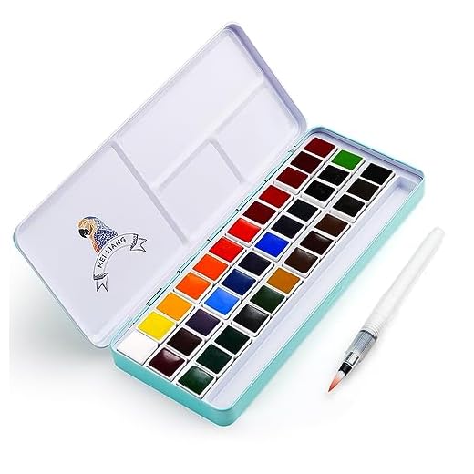 MeiLiang Watercolor Paint Set, 36 Vivid Colors in Pocket Box with Metal Ring and Bonus Watercolor Brush, Perfect for Students, Kids, Beginners and More