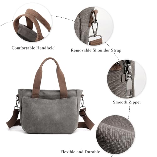 Bolso Tote de Lona para Mujer con Múltiples Bolsillos miniatura 4