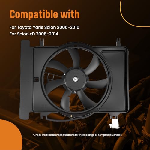 Image of maXpeedingrods Radiator Condenser Cooling Fan for Toyota Yaris 2006-2015 for Scion xD 2008-2014, TO3115145 1636121090 163630D110