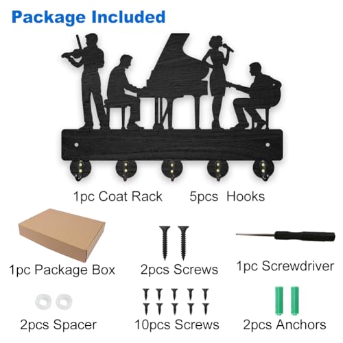 Soporte para llaves de pared MAYJOYDIY de madera con 5 ganchos para entrada 4