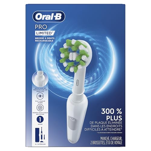 Image of Oral-B Pro Limited Electric Toothbrush with (2) Brush Heads, Rechargeable, White