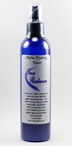 True Radiance AHA Toner is AHA (alpha hydroxy acid) solution that is formulated to refine pores, remove dead skin, tightening the skin to leave it smooth, clear, and firm PARABEN FREE 8 oz toner.