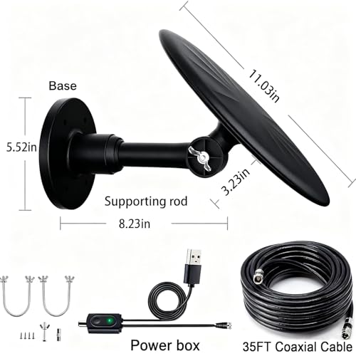 Image of Omni Directional TV Antenna Outdoor, Outdoor Antenna for Smart TV, Black L | Omnidirectional, Outdoor Use, Smart TV Compatible