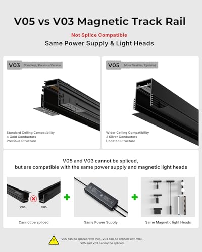 Image of SCON Recessed Magnetic Track Lighting Rail Kit, 2-Pack 3.3FT Flush Mount Aluminum Rails for 24V LED Magnetic Light Heads, Flexible Modern Ceiling Lighting for Kitchen, Living Room, Office, Retail