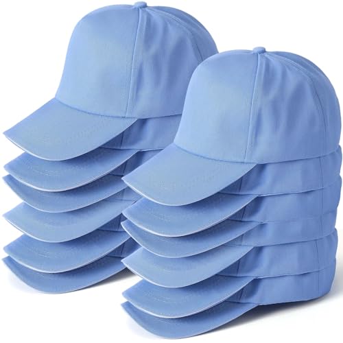 Image of Shyyween Kids Baseball Caps Youth Adjustable Plain Baseball Hats Cotton Blank Hats Bulk for Girls Boys Sport Team