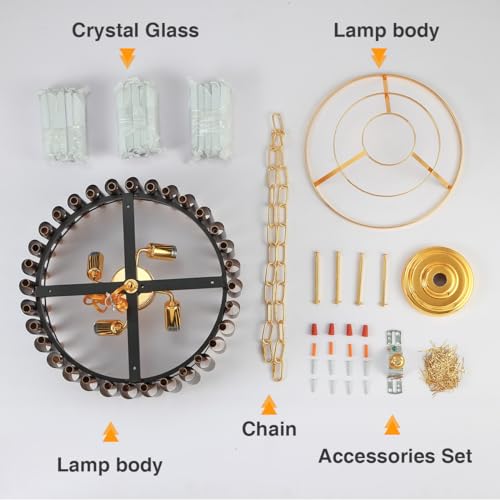 Suspension E14 Cristal Noir Doré pour Éclairage Réussi