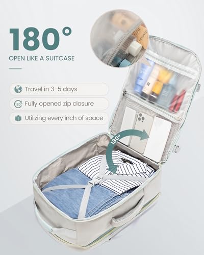 Image of LOVEVOOK 40L Travel Backpack Flight Approved Carry on Backpack,3 Packing Cubes,Waterproof Personal Item Travel Bag,TSA Carry on Luggage Suitcase Travel Essentials,Gifts for Women & Men,fits 17 inch Laptop