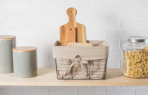 Dii Farmhouse Chicken Wire Storage Baskets With Liner, Set Of 5, Vintage Taupe, Assorted Sizes #TOP6