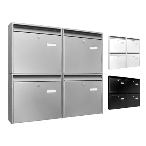 banjado Burg-Wächter Briefkastenanlage - Briefkasten 4 Parteien -...