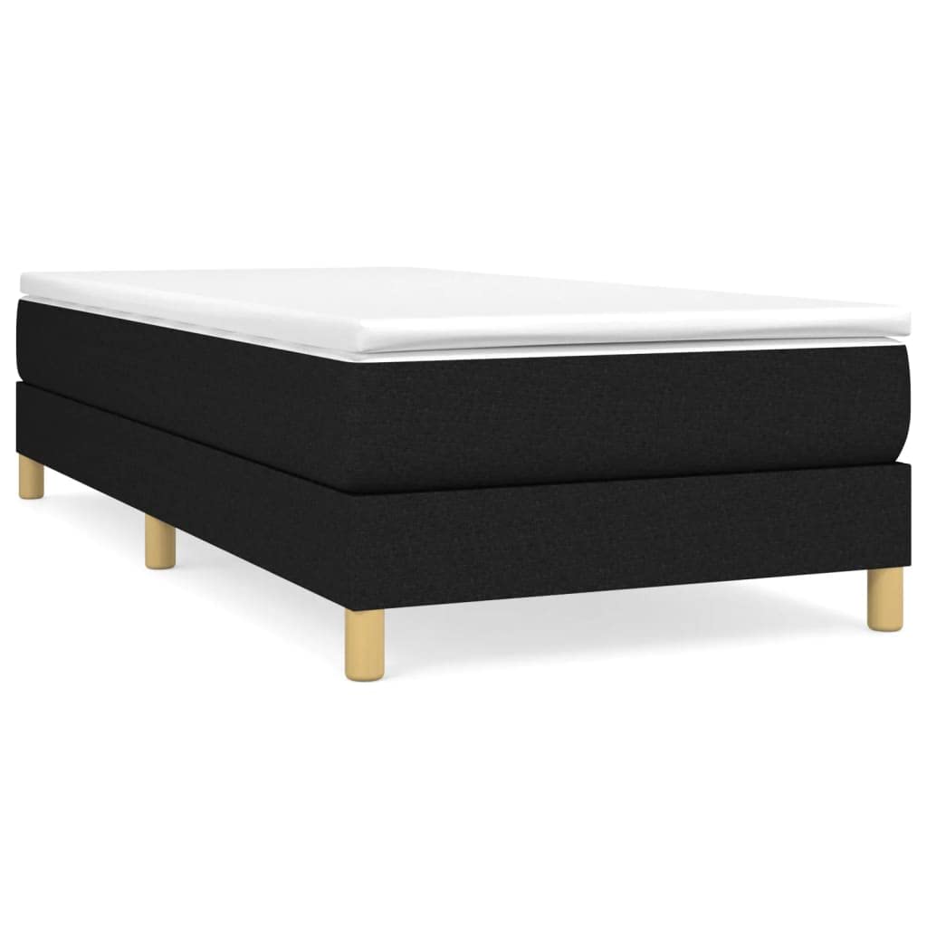 Atmungsaktiver Stoff mit Taschenfederkernmatratze für erholsamen Schlaf | Boxspringbett mit Matratze Schwarz 80x200 cm Stoff Topper Taschenfederkern Bett mit Lattenrost
