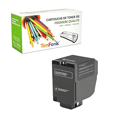 TenFenk Kompatybilny zamiennik kasety z tonerem dla Lexmark CS735 71C8HK0 71C8HC0 71C8HM0 71C8HY0 do użytku z Lexmark CS730DE CS735DE CX730DE CX735ADSE drukarką,Black
