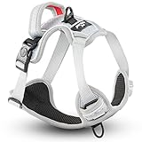 ORKANI Hundegeschirr 2022 - Anti-Zug Geschirr mit Sicherheitsverschluss, gepolstertem Griff und viel Bewegungsfreiheit für kleine und mittelgroße Hunde (S, Grau)