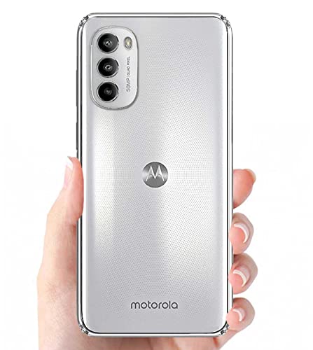 Image of Soft Silicone Flexible Transparent Back Cover Compatible with Motorola Moto G82 5G / G52