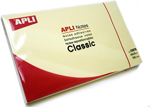 APLI 10976 - Notas adhesivas CLASSIC 125 x 75 mm bloc de 100 hojas color amarillo