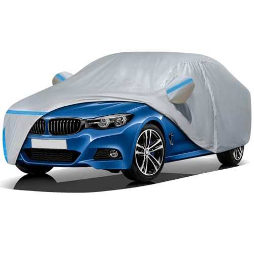 Image of Car Cover for 2007-2025 BMW 3 Series M3 320i 325i 328i 330i 335i 340i, Waterproof Custom-fit All Weather Sun Rain UV Dust Snow Protection Windproof Outdoor Car Cover with Door Zipper and Cotton Lining