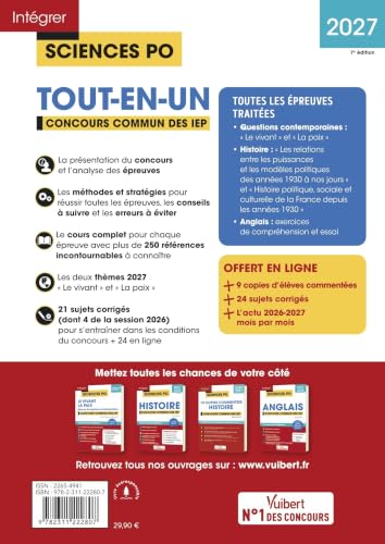 Sciences Po - Concours commun des IEP 2027 - Tout-en-un: Questions contemporaines - Histoire - Anglais