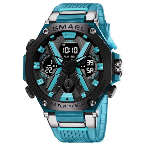 findtime Mens Sports Watches Waterproof Watch Military Watches for Men Digital Watch Shockproof Rugged Watch with LED Backlight Alarm Stopwatch, Clear Blue, sports watch (B0CKNYRTCG) Amazon Price History, Amazon Price Tracker