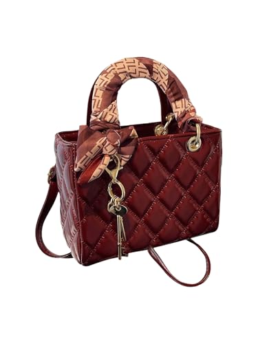 GORGLITTER Women's Burgundy Bag Vintage Crossbody Purse Top Handle Pu Leather Shoulder Tote Handbag