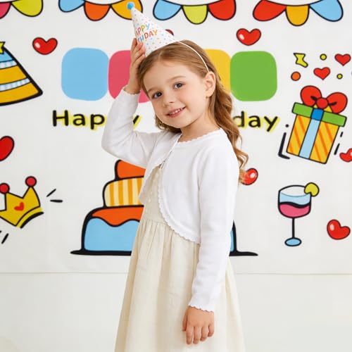 Image of Miipat Toddler Girls Cardigan Long Sleeve Bolero Shrug Kids Knit Sweater Cover Up Button Closure Cropped Tops