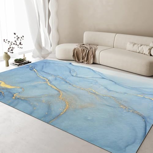 Tapis texture marbre avec support antidérapant lavable pour la maison - 4