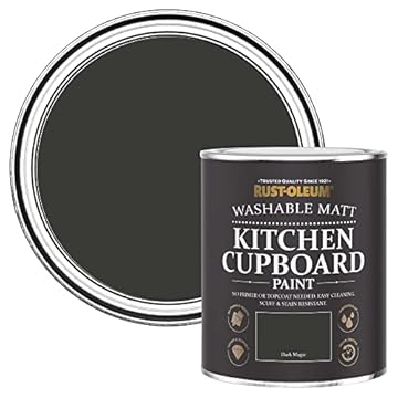 Rust-Oleum Black Kitchen Cupboard Paint in Matt Finish - Dark Magic 750ML