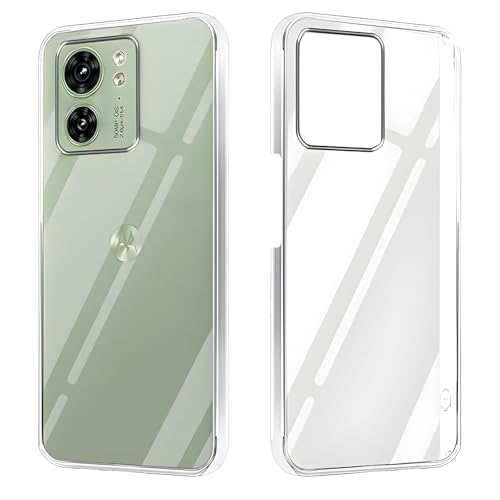 Image of Lifetime Anti-Yellow Clear Back Cover Case for Motorola Edge 40 (Sleek Crystal Hard Back | Shockproof Protection with Camera Protection)