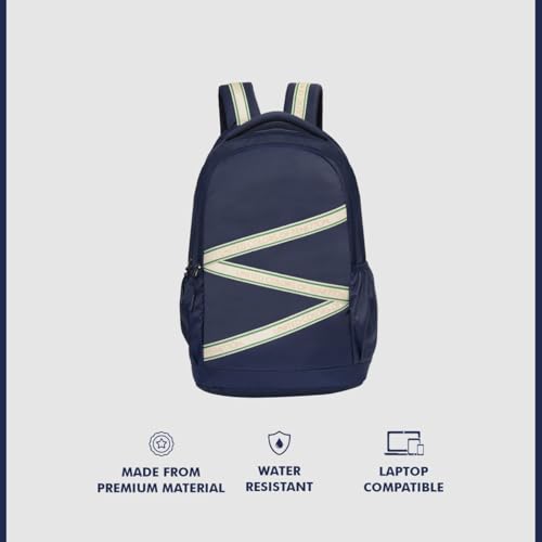 Image of United Colors of Benetton Phantom 34L Laptop Backpack, Water-Resistant, Fits 14-inch Laptop, Stylish & Organized for Professionals