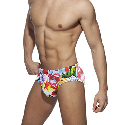 UXH Mens Swimsuit Briefs Padded Push-Up Swimwear Carton Sexy Fashion Swimming Bikini Board Beach Surfing Swim2