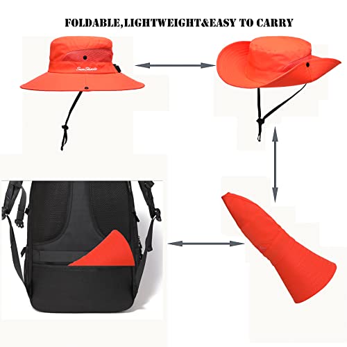 Image of Womens Summer Sun Hat Beach Hat Wide Brim Outdoor UV Protection Hat Foldable Cool Mesh Ponytail Bucket Hat