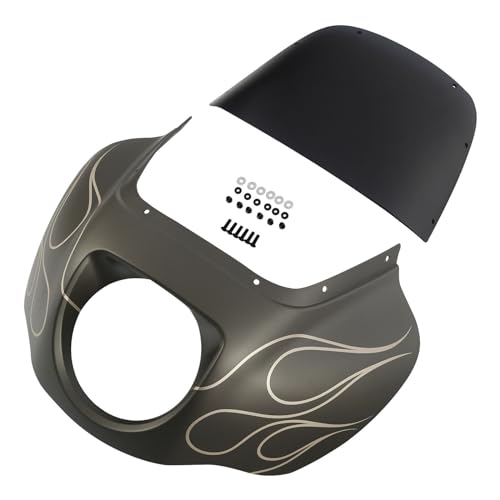 Image of Front Headlight Quarter Fairing Windshield Fit For Harley Softail Low Rider FXLR Street Bob FXBB 2018-2020 Low Rider S FXLRS 2020-2025 Softail Standard FXST 2020-2024 Industrial Gray