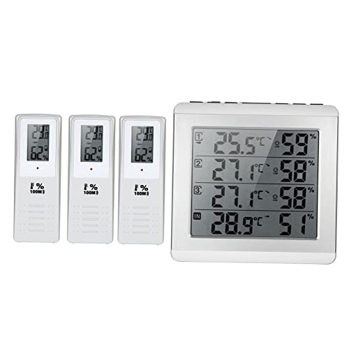 LCD Digital Sem Fio Indoor/Outdoor Termômetro Higrômetro de Quatro Canais ℃ / ℉ Medidor de Umidade d