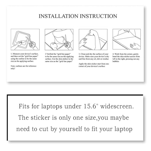 image for ToLuLu Laptop Decal Sticker Skin Cover, 12