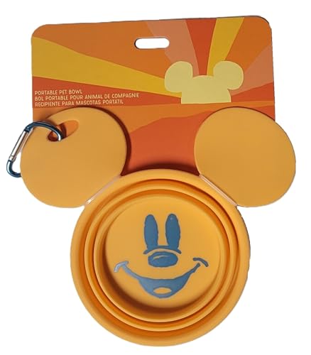 Disney Parks Mickey Mouse Portable Pet Bowl Orange