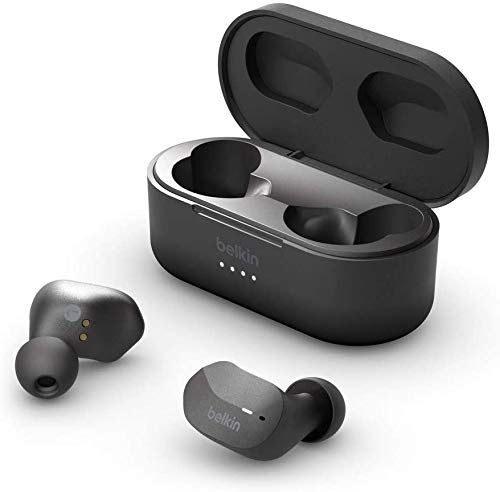 Belkin AUC001btBK - SoundForm True Wireless インイヤーヘッドフォン (Bluetooth、タッチコントロール、充電ケース、ノイズアイソレーション、耐汗性) ブラック