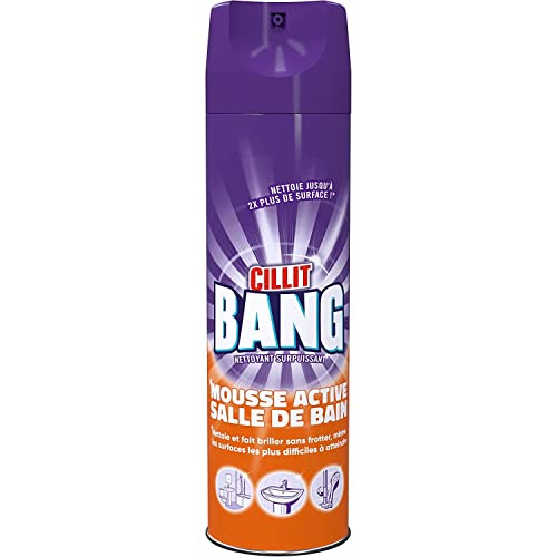 CILLIT BANG Espuma activa, residuos de jabón y brillo – Limpiador de espuma ultra eficaz para ducha y baño – Limpieza sin necesidad de limpiar – 1 x 600 ml