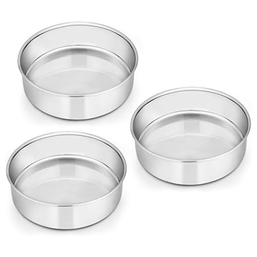 E-far 6 Inch Cake Pan Set of 3, Stainless Steel Round Smash Cake Baking Pans Tins, Non-Toxic & Healthy, Mirror Finish & Dishwasher Safe