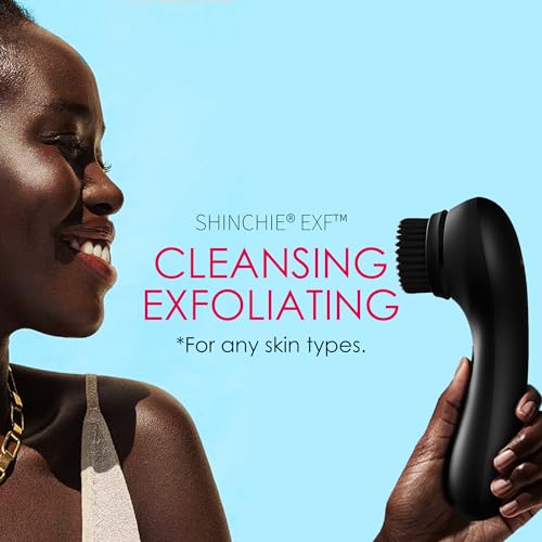 Facial Cleansing Brush, SHINCHIE Face Scrubber, Waterproof Face Scrub Brush, Rechargeable Facial Exfoliator, Electric Spin Cleanser for Deep Cleansing & Exfoliating,Rotating Skin Care Wash Kit -Black