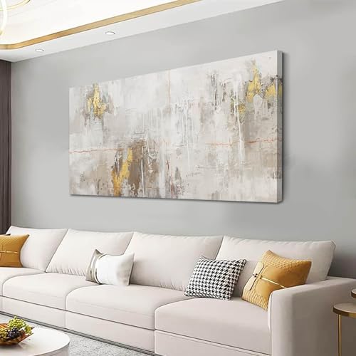VAYIMDH White Gold Abstract Wall Art