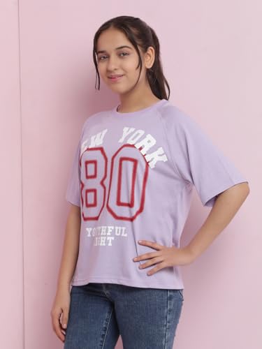 Image of Li'l Tomatoes Girls Crop T-Shirt | 100% Cotton | Graphic Printed Casual Top | Soft & Breathable Summer Wear | 9-16 Years