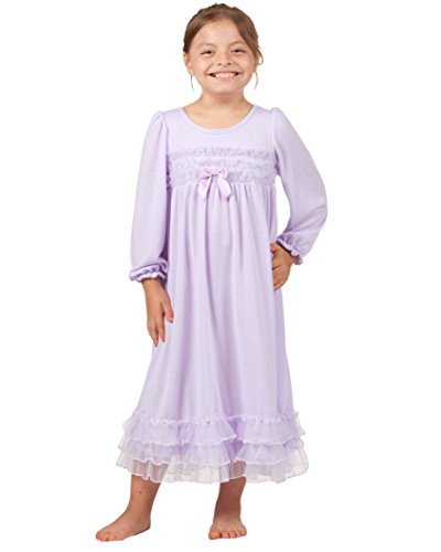 Laura Dare Girls Thank Heaven Long Sleeve Special Occasion Nightgown, 7-14