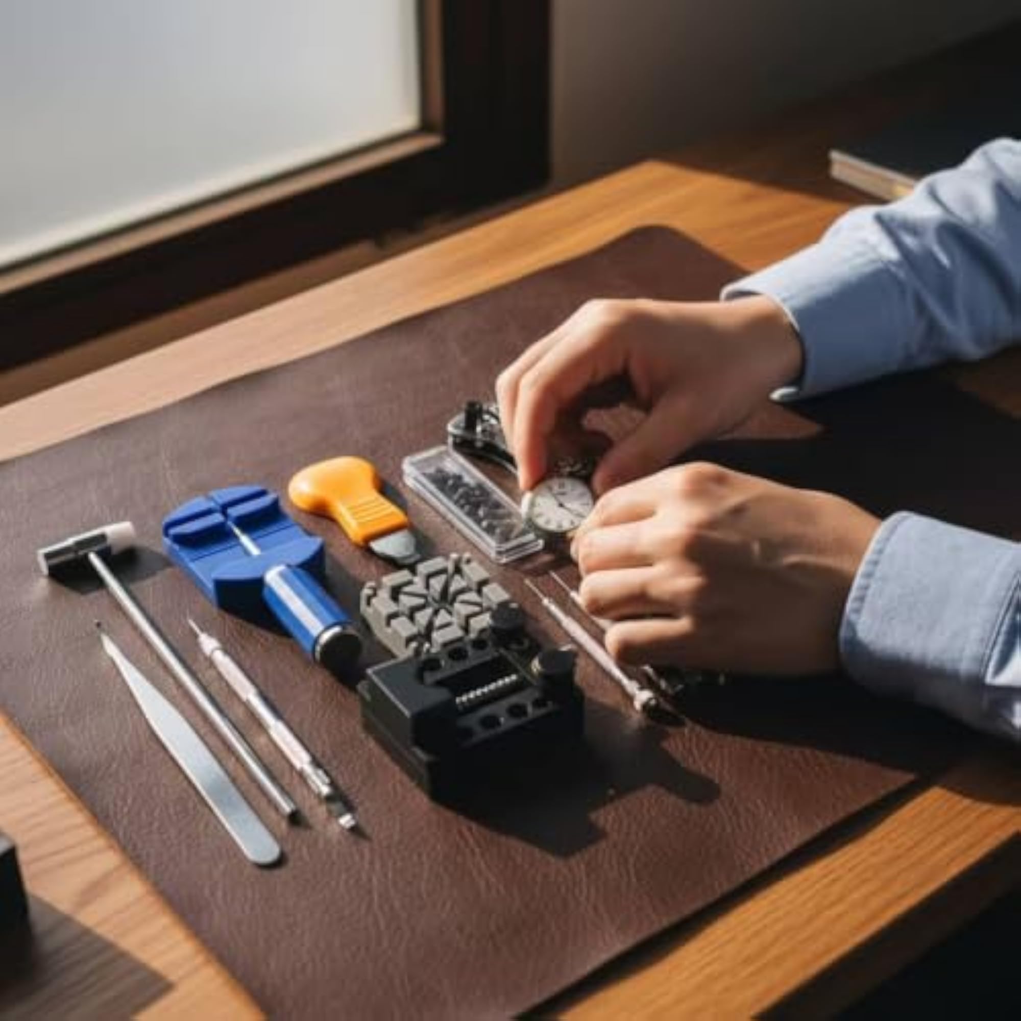 15 Pieces Multifunctional Watch Repair Kit, Portable