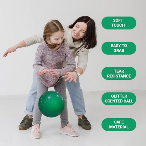 Image of GENIE'S Toy Bus 9-Inch Gliter Scented Play Ball | Interactive | for Pool, Beach & Garden | Perfect for Outdoor & Indoor Play | PVC Ball for Kids & Adults I Pack of 2 (Multicolor)