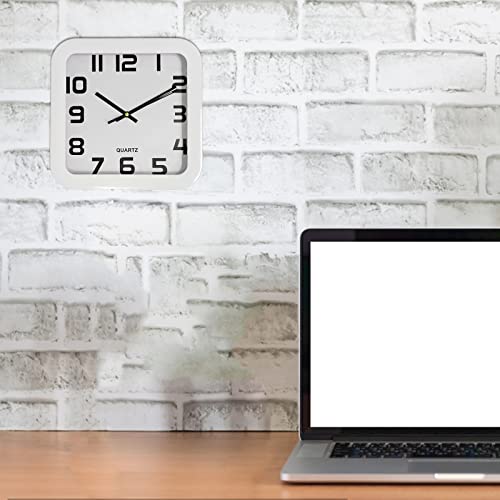 Andstar Square Wall Clock 9.5 Inch Quartz Movement Silent No Ticking Modern Wall Clock Easy To Read Hom Living Room Bedroom Kitchen Office Clock(White) #TOP6