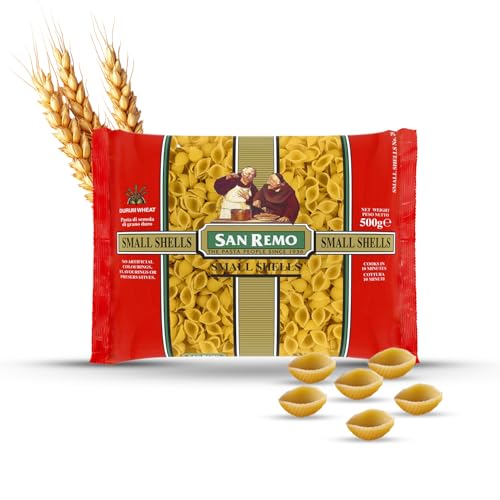 Image of San Remo Small Shells Pasta 500g | Premium Durum Wheat Pasta | Ideal for Soups, Salads, Mac & Cheese & Saucy Recipes | 100% Vegetarian & Vegan