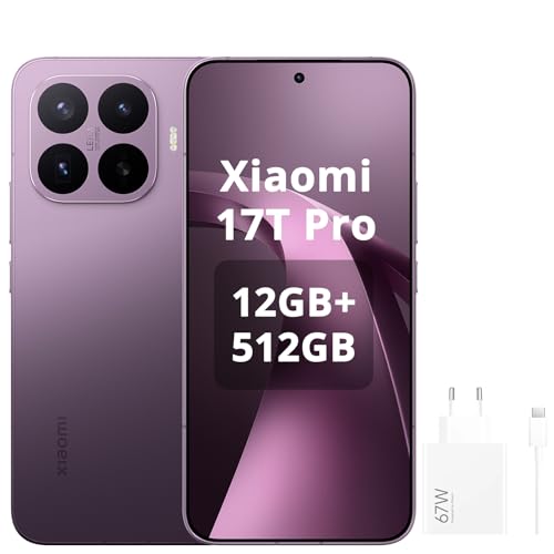XIAOMI 17T Pro Smartphone 12GB+512GB- Handy mit Android, 6,83 Zoll 144Hz Eye-Care Display, 7000mAh Silizium-Kohlenstoff-Akku, Leica 5X Telekamera, Tiefviolett，Included 67W Charger