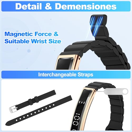 Image of Smart Bracelet, Wearable Activity & Fitness Tracker Band, 24H Sleep Tracker, Blood Pressure StressMonitor, Rose Gold