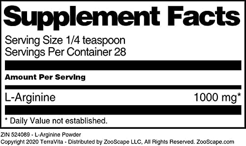 Miniatura 4 de Terravita L-Arginina Polvo (1 oz, ZIN 524089)