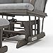 Child Craft Cozy Glider Rocker and Ottoman Set, Padded Cushion with Convenient Storage Pockets, Solid Wood Base & Frame (Dapper Gray with Light Gray Cushion)