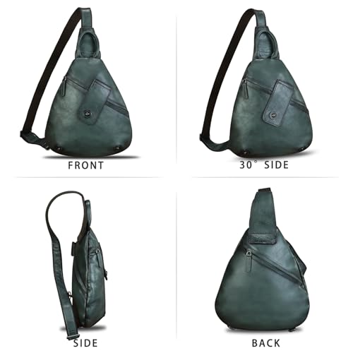 Genuine Leather Sling Bag for Men and Women Classical Real Leather Sling Backpack Purse Crossbody Bag for iPad Pro 11 inch4