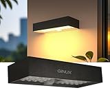 GINUX® Ziegel 60W Solarlampen für außen mit Bewegungsmelder - Solar Wandleuchte aussen mit...